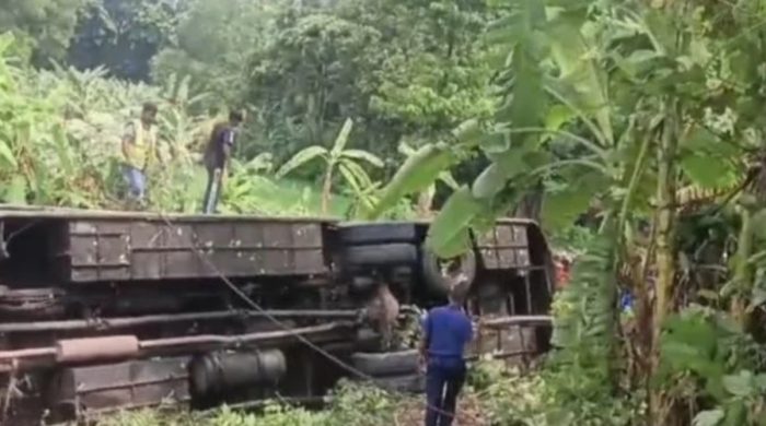 মুকসুদপুরে বাস খাদে, নিহত ৩; আহত অন্তত ৩০